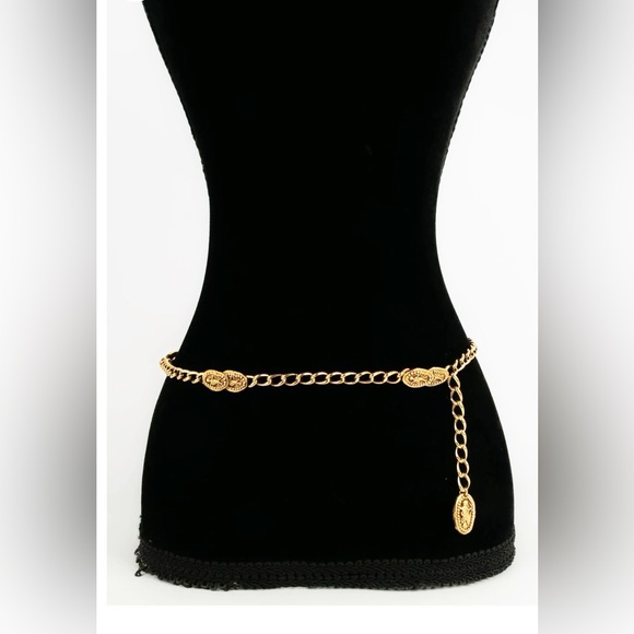 Authentic Chanel ULTRA RARE Vintage Gold Cherub Chain Belt / Necklace - Picture 3 of 15